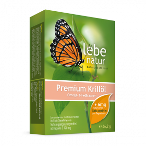 lebe natur® Krillöl Premium mit 6 mg Astaxanthin/Tds. 60er